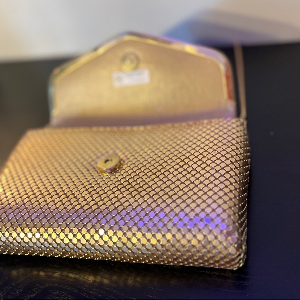 City Chic Shimmering Gold Clutch Crossbody gold chain vintage